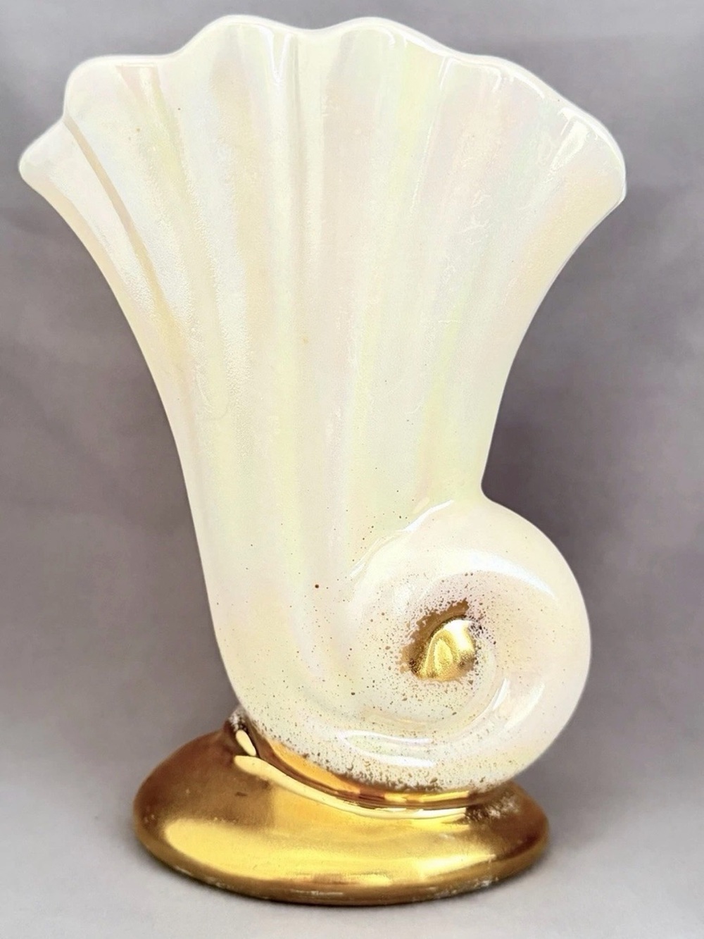 Vintage Art Deco Lusterware VASE Porcelain w/Gold Gilding 6-1/2" California